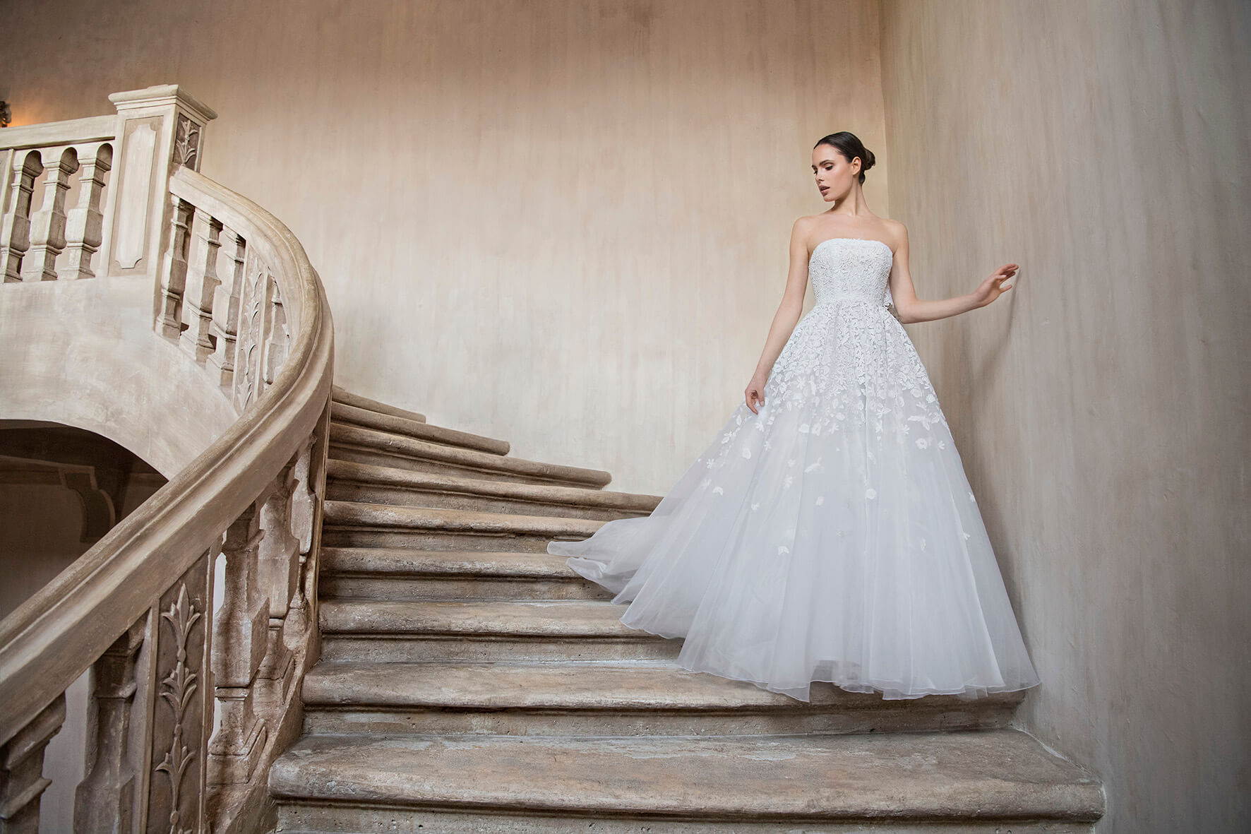 Strapless corset ballgown by Peter Langner